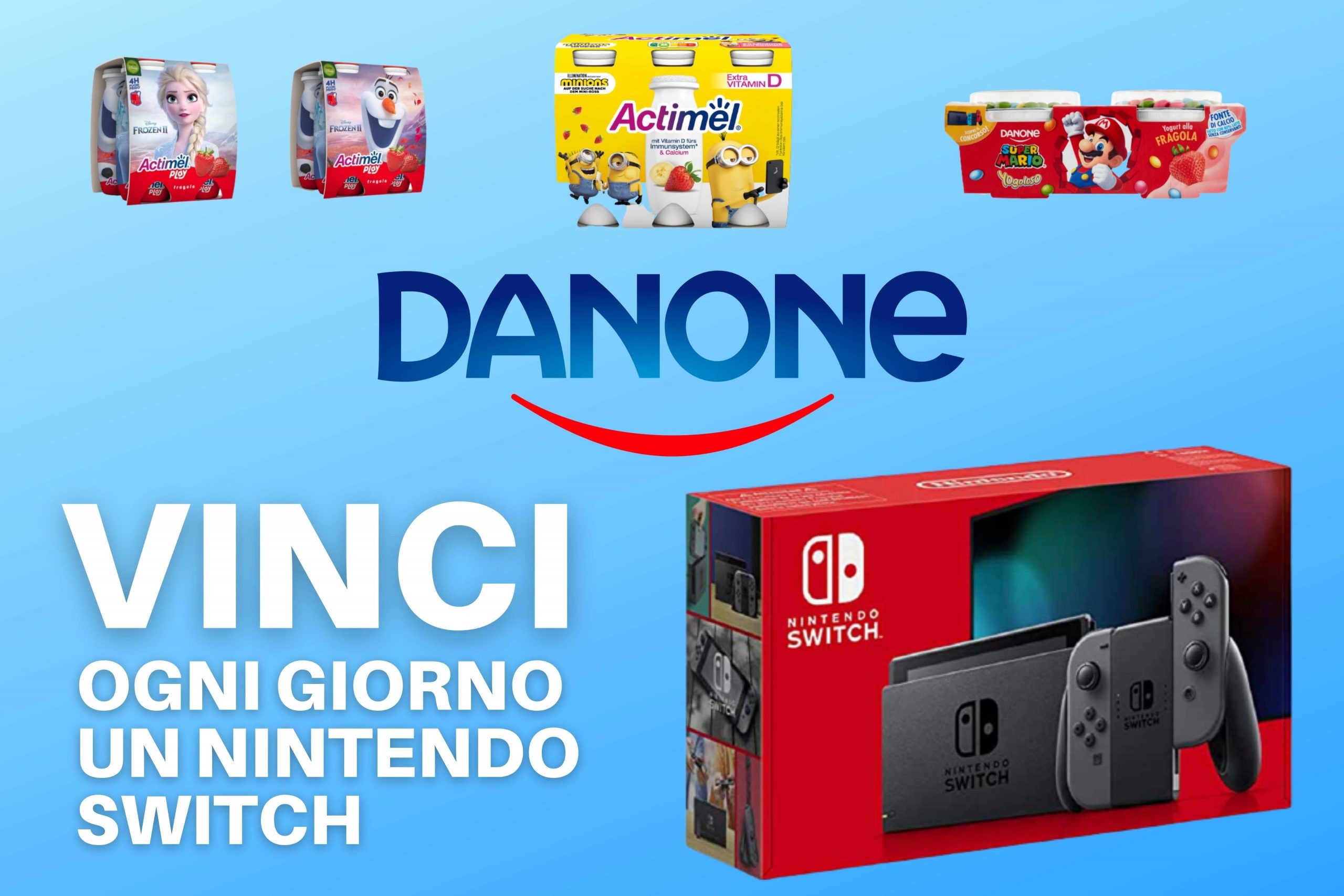 Danette, Yogoloso e Actimel: Vinci Nintendo Switch con il concorso “Che forza la tua merenda”