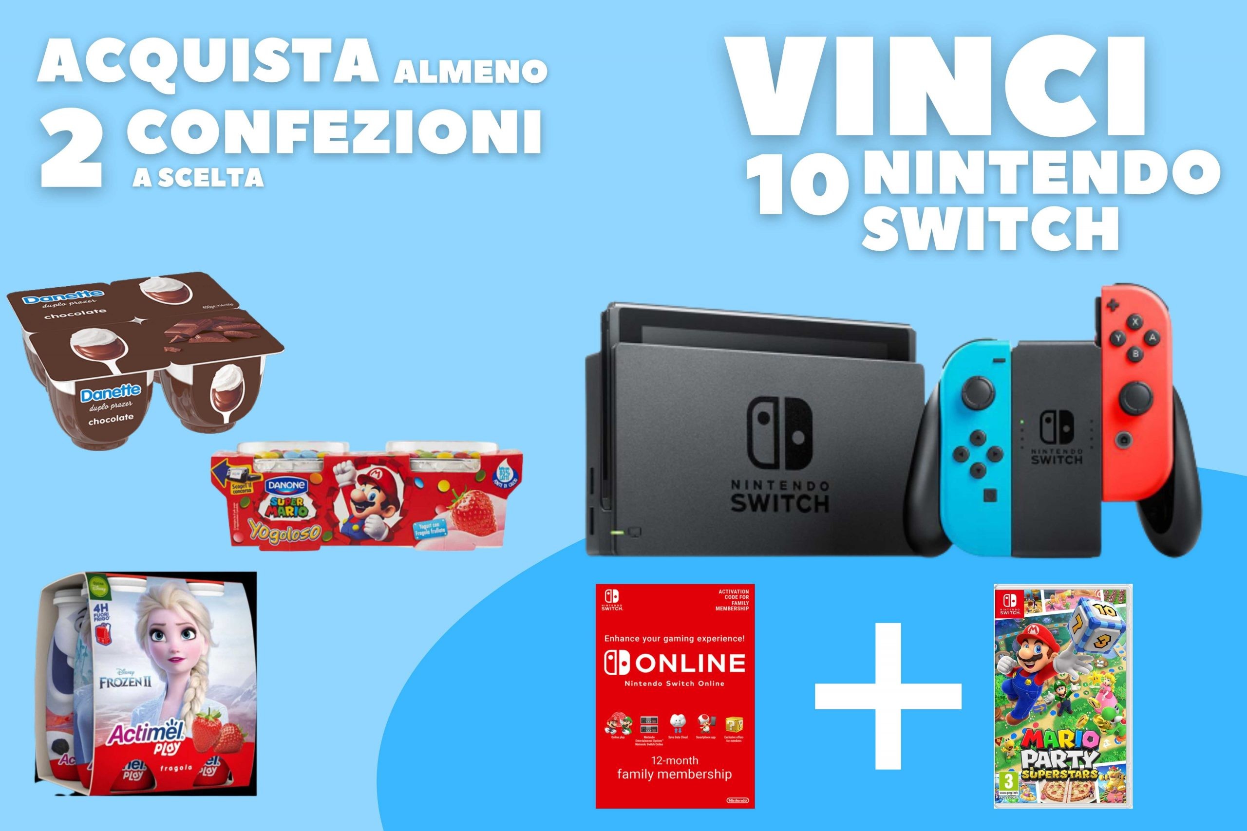 Concorso “Scatena il Divertimento in Famiglia” by Danone: come vincere 10 kit Nintendo Switch