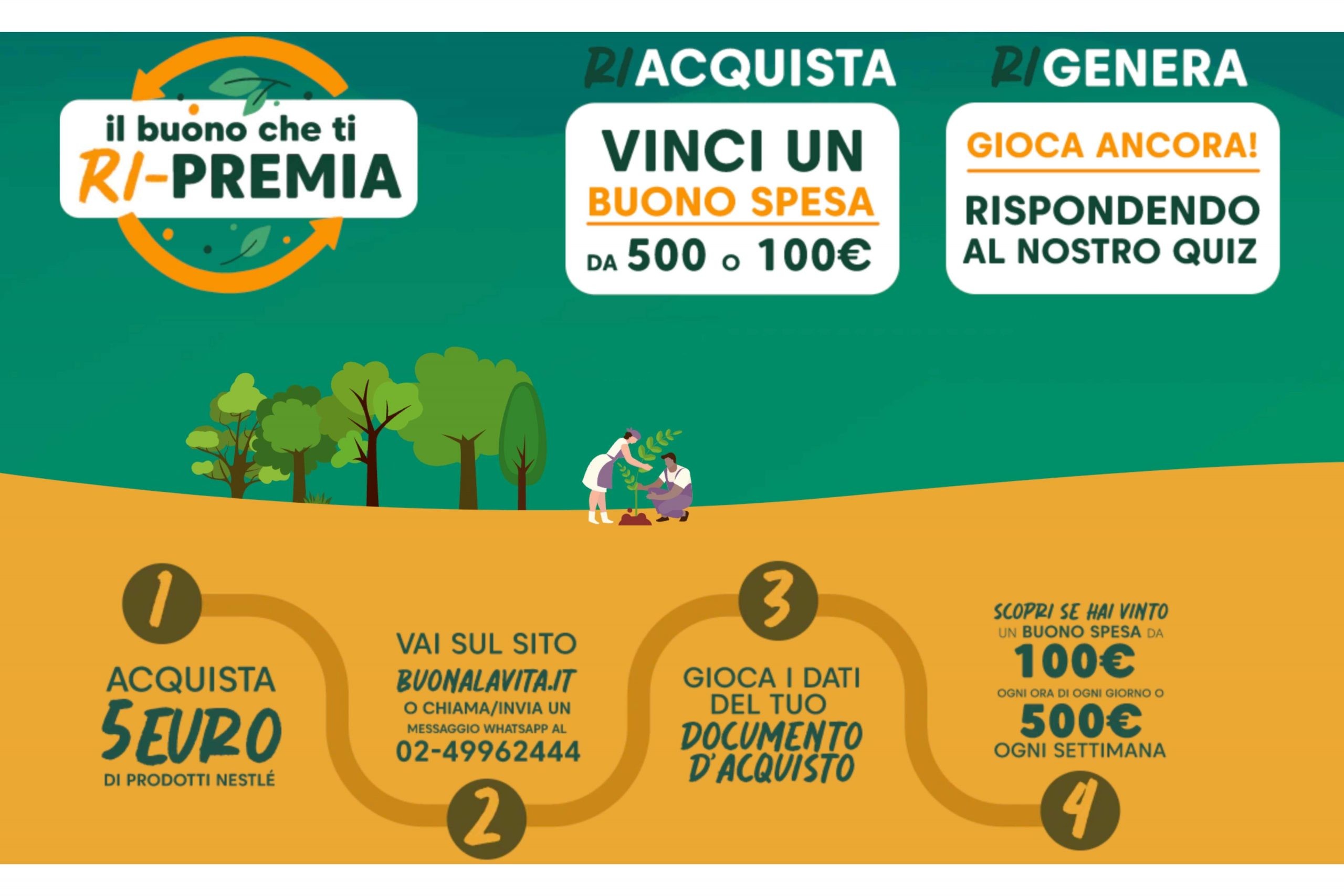 Concorso Nestlé “Il Buono che ti Ri-Premia”: come vincere buoni spesa da 100€ o da 500€