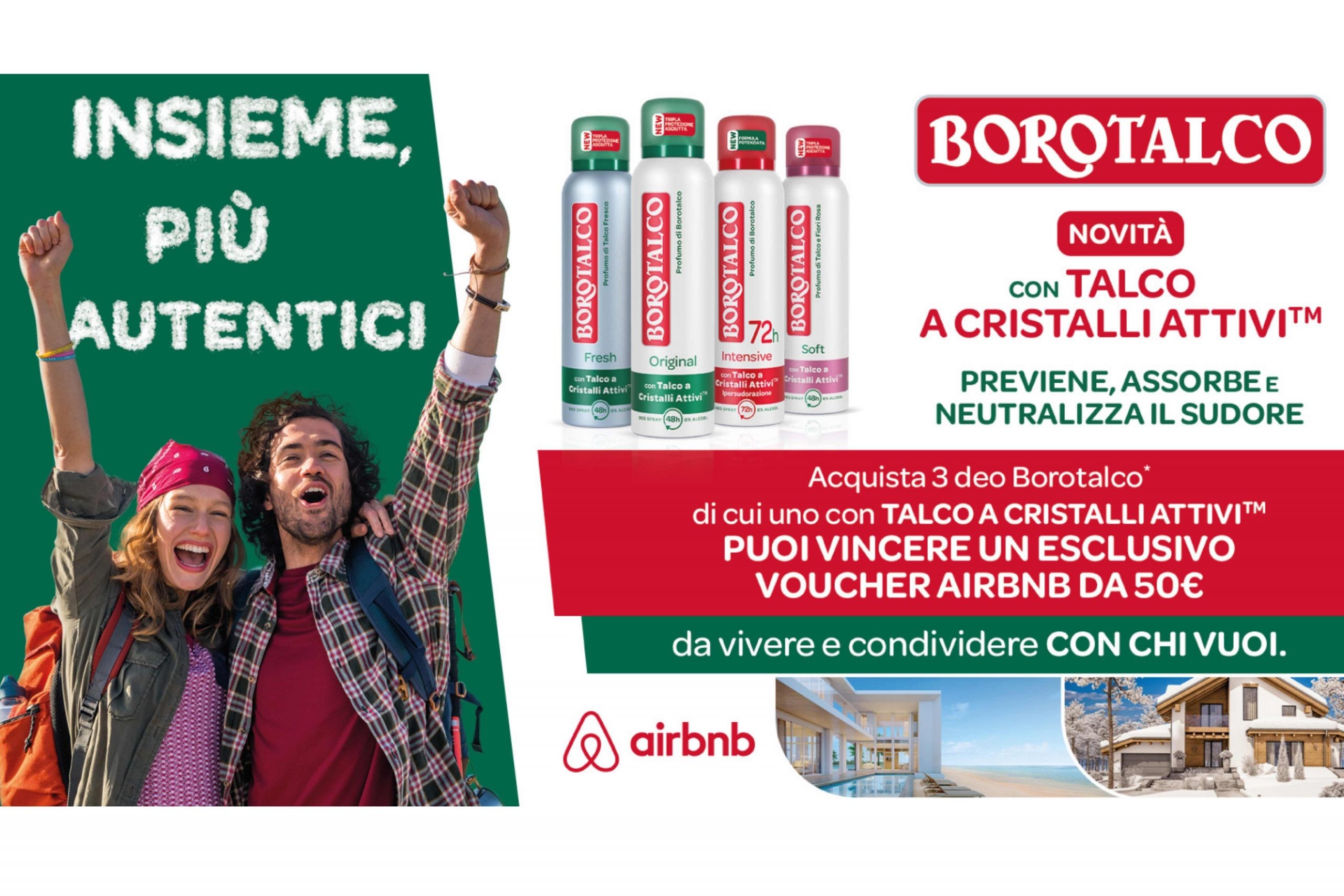 Concorso “Insieme più autentici” by Borotalco: come vincere un voucher AirBnB da 50€