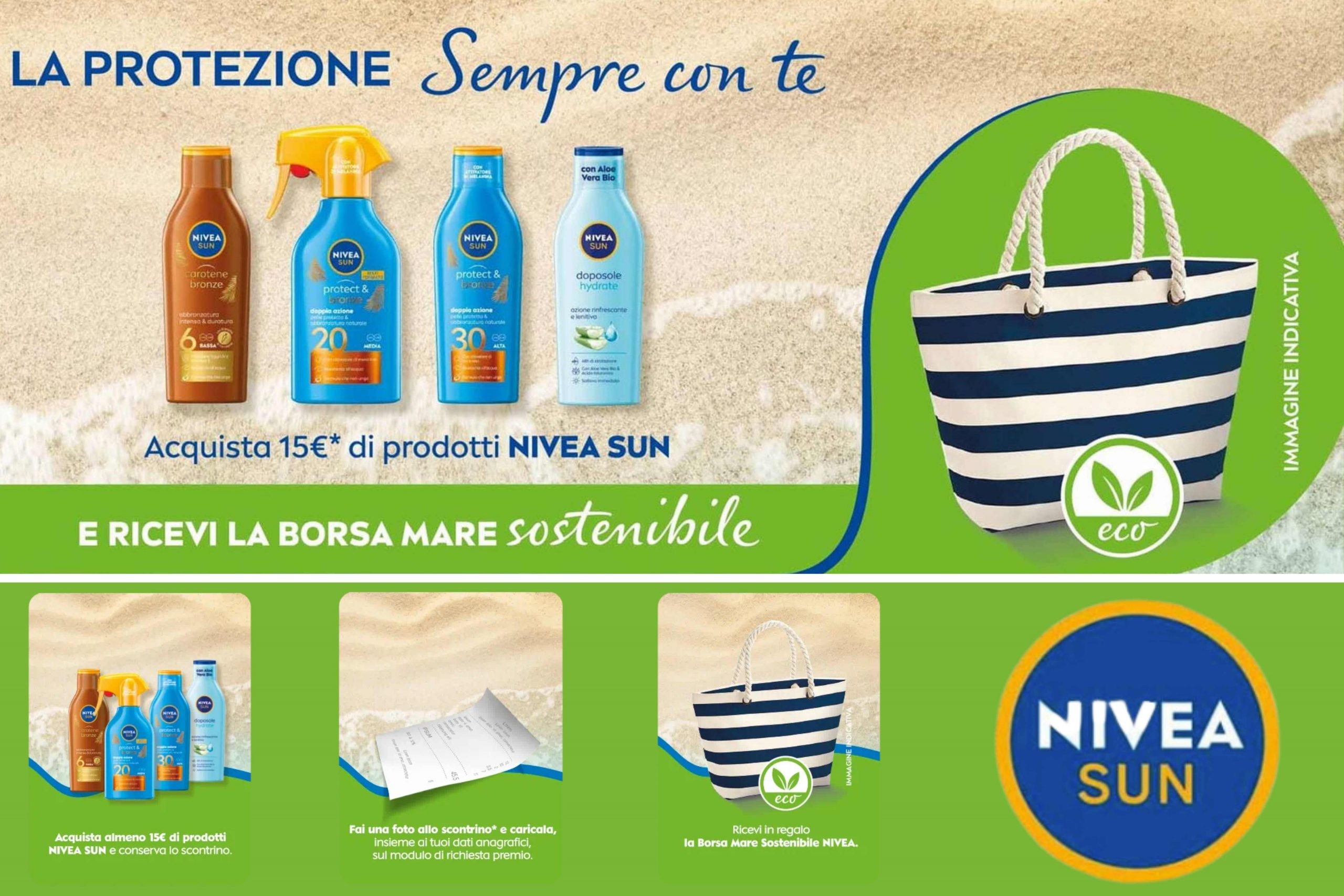 Concorso “Nivea Sun Ti regala la borsa da spiaggia”: borsa sostenibile come premio sicuro