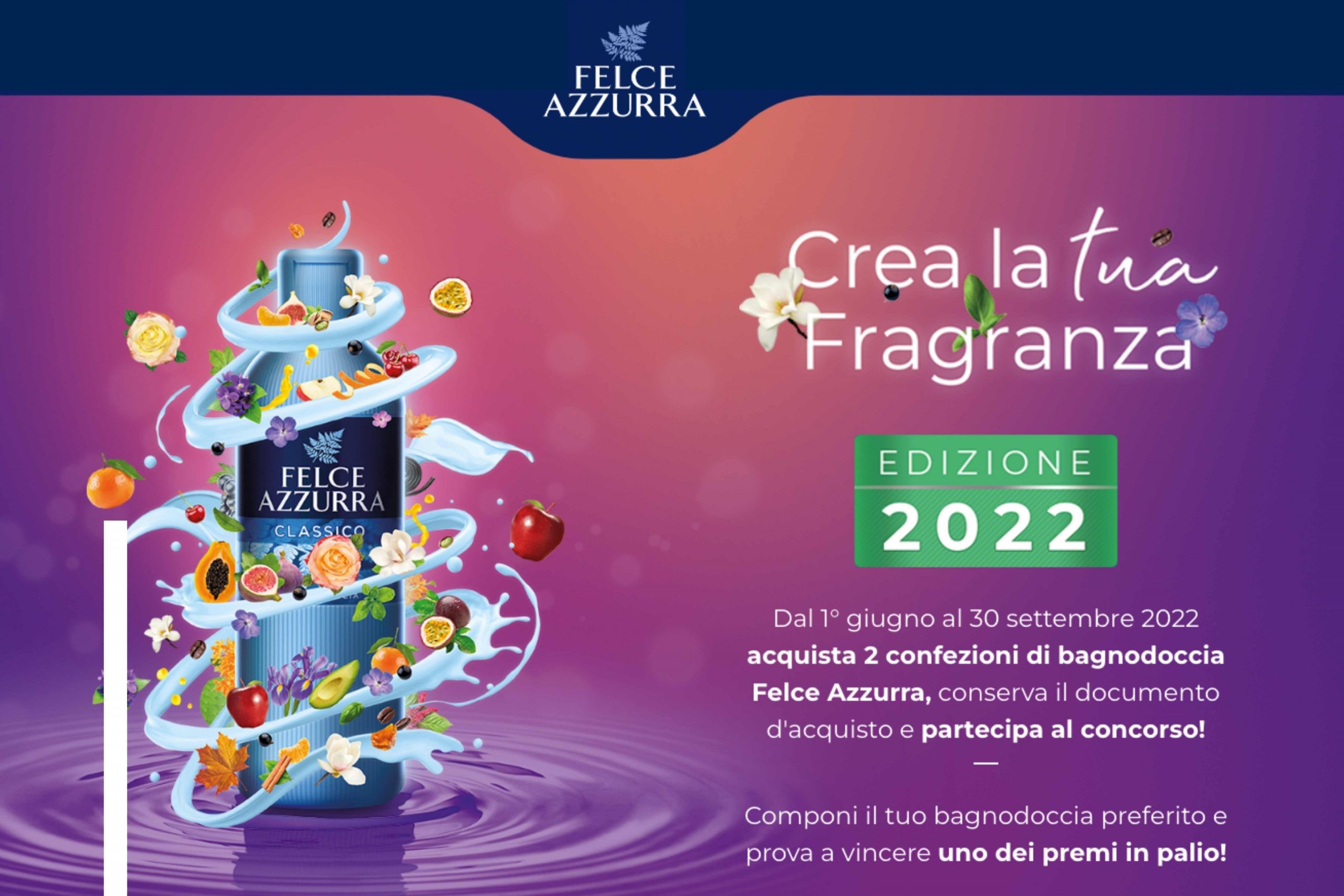 Concorso “Crea la tua fragranza 2022” by Felce Azzurra: come vincere buoni spesa da 100€ e il bagno dei tuoi sogni