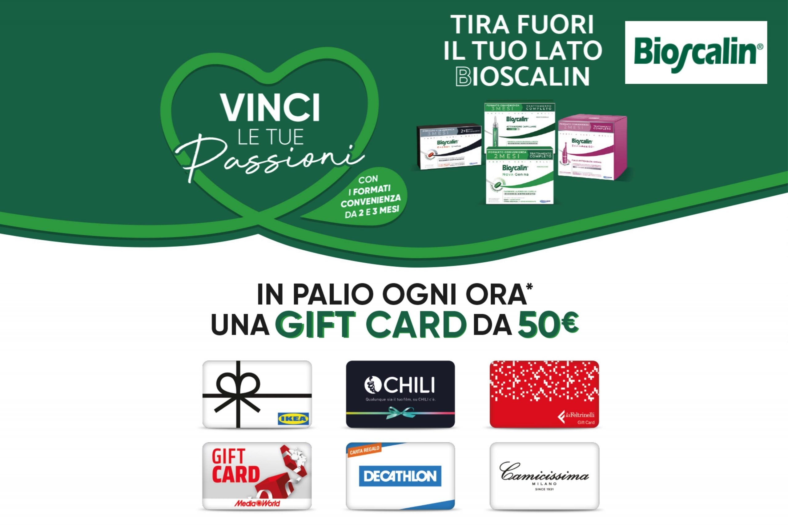 Concorso Bioscalin Vinci le tue passioni 2022: come vincere una gift card da 50€
