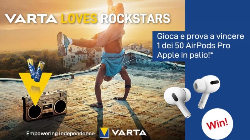Concorso Varta Loves Rockstars 2022: come vincere AirPods Pro Apple