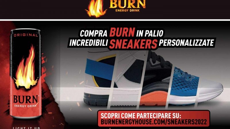 Concorso Compra Burn e prova a vincere le Sneakers personalizzate con il tuo nome 2022